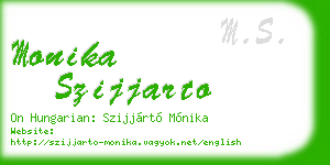 monika szijjarto business card